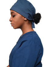 Load image into Gallery viewer, Satin Lined Scrub Cap Dark Blue