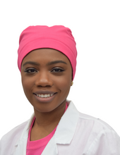 Load image into Gallery viewer, Satin Lined Scrub Cap Fuchsia Pink
