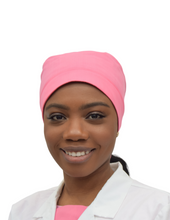 Load image into Gallery viewer, Satin Lined Scrub Cap Rose Pink