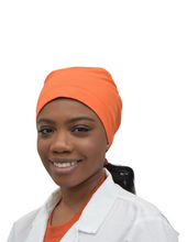 Load image into Gallery viewer, Satin Lined Scrub Cap Dark Orange