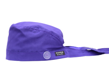 Load image into Gallery viewer, Satin Lined Scrub Cap Dark Purple