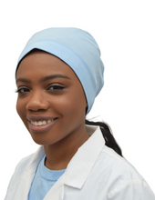 Load image into Gallery viewer, Satin Lined Scrub Cap Sky Blue