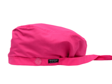Load image into Gallery viewer, Satin Lined Scrub Bonnet Fuchsia Pink