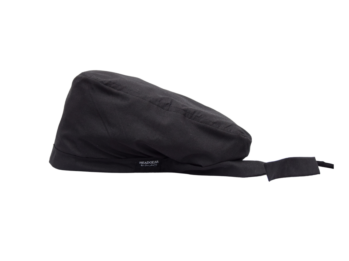 Satin Lined Scrub Bonnet True Black – Getheadgear.store