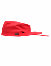 Load image into Gallery viewer, Satin Lined Scrub Bonnet Candy Red