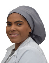 Load image into Gallery viewer, Satin Lined Scrub Bonnet Light Gray