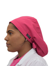 Load image into Gallery viewer, Satin Lined Scrub Bonnet Fuchsia Pink