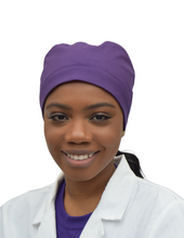 Load image into Gallery viewer, Satin Lined Scrub Cap Dark Purple
