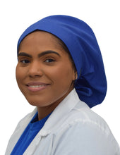Load image into Gallery viewer, Satin Lined Scrub Bonnet Royal Blue