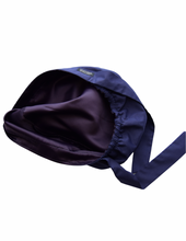 Load image into Gallery viewer, Satin Lined Scrub Bonnet Navy Blue