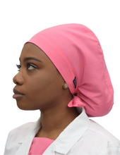 Load image into Gallery viewer, Satin Lined Scrub Bonnet Rose Pink