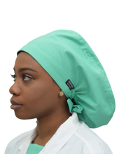 Load image into Gallery viewer, Satin Lined Scrub Bonnet Seafoam Green