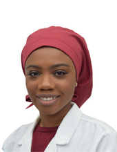 Load image into Gallery viewer, Satin Lined Scrub Bonnet Dark Berry