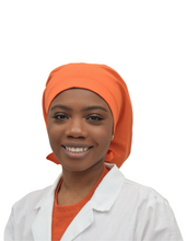 Load image into Gallery viewer, Satin Lined Scrub Bonnet Dark Orange