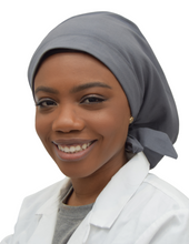 Load image into Gallery viewer, Satin Lined Scrub Bonnet Dark Gray