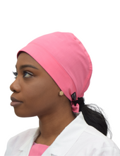 Load image into Gallery viewer, Satin Lined Scrub Cap Rose Pink