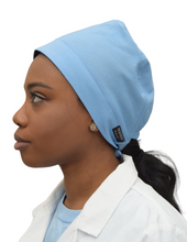 Load image into Gallery viewer, Satin Lined Scrub Cap Ciel Blue