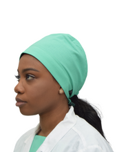 Load image into Gallery viewer, Satin Lined Scrub Cap Seafoam Green