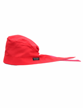 Load image into Gallery viewer, Satin Lined Scrub Cap Candy Red