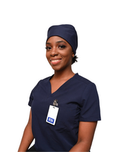 Load image into Gallery viewer, Satin Lined Scrub Cap Navy Blue