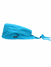 Load image into Gallery viewer, Satin Lined Scrub Bonnet Caribbean Blue