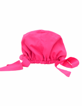 Load image into Gallery viewer, Satin Lined Scrub Bonnet Fuchsia Pink
