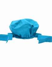 Load image into Gallery viewer, Satin Lined Scrub Bonnet Caribbean Blue