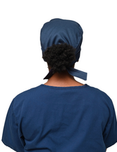 Load image into Gallery viewer, Satin Lined Scrub Cap Dark Blue