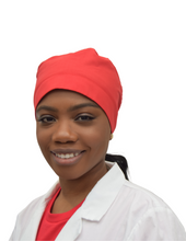 Load image into Gallery viewer, Satin Lined Scrub Cap Candy Red
