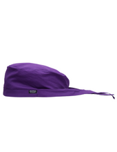 Load image into Gallery viewer, Satin Lined Scrub Bonnet Dark Purple
