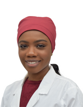 Load image into Gallery viewer, Satin Lined Scrub Cap Dark Berry
