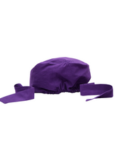 Load image into Gallery viewer, Satin Lined Scrub Bonnet Dark Purple
